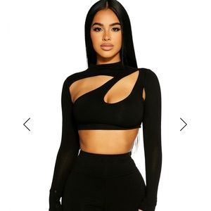 Naked wardrobe black crop top